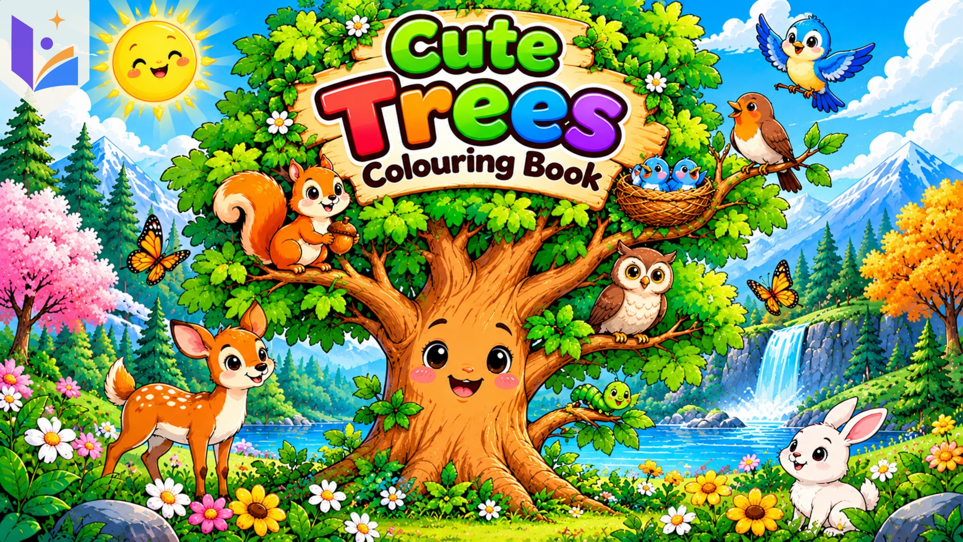 Cute Trees Coloring Book for Kids | Forest Animals, Nature Scenes & Outdoor Fun | Printable PDF