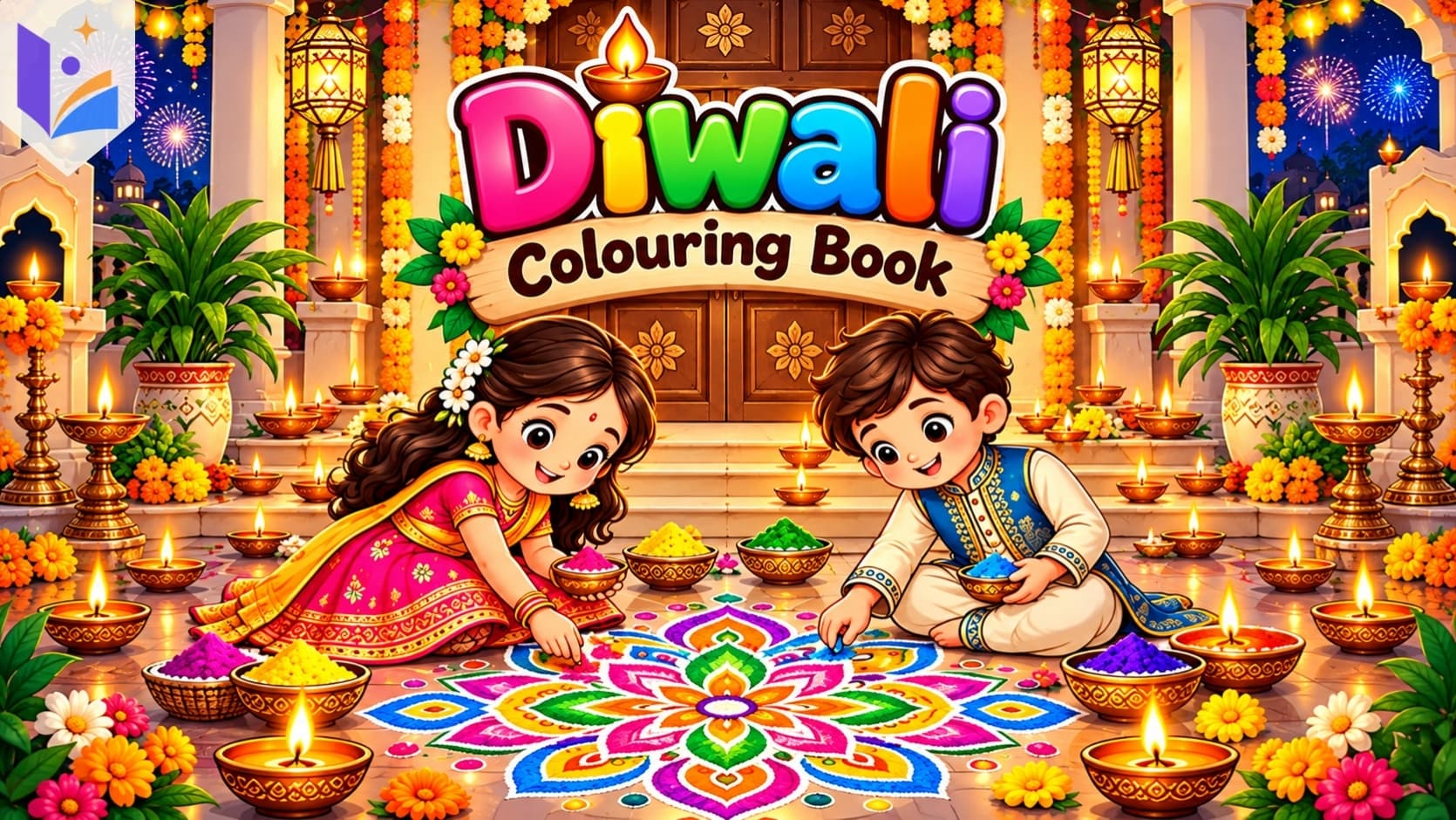 Diwali Coloring Book for Kids | Festival of Lights Coloring Pages | Rangoli, Diyas & Indian Culture | Printable PDF