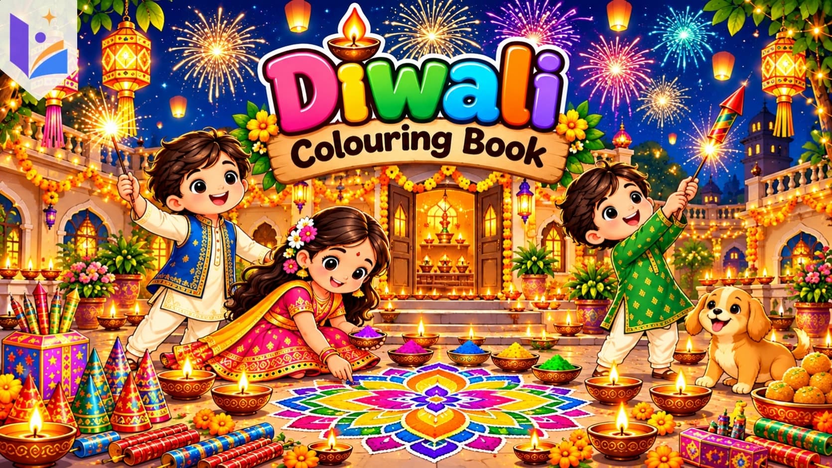 Diwali Celebration Coloring Book for Kids | Festival of Lights, Rangoli & Festive Fun | Printable PDF
