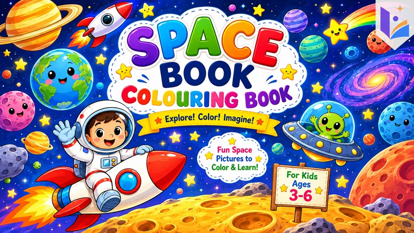 Space Coloring Book for Kids | Printable Outer Space Coloring Pages | Planets, Rockets & Astronauts | Digital PDF
