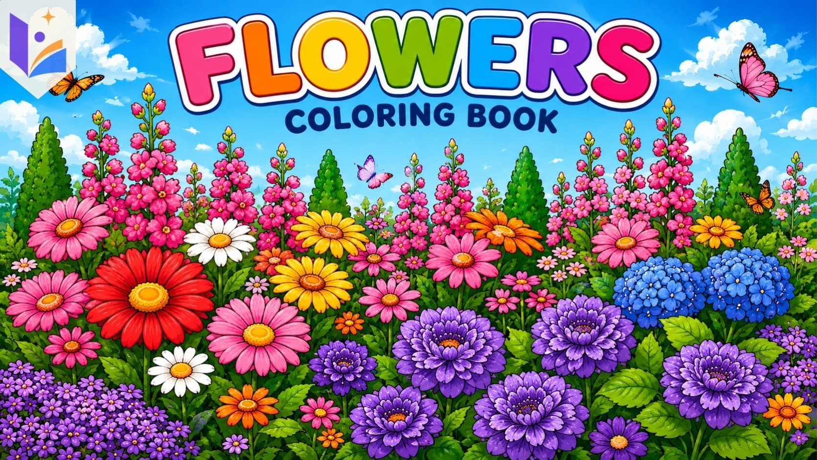 Flowers Coloring Book for Kids | 25 Beautiful Flower Coloring Pages | Nature Activity Book | Printable PDF | Ages 3+ | Instant PDF Download