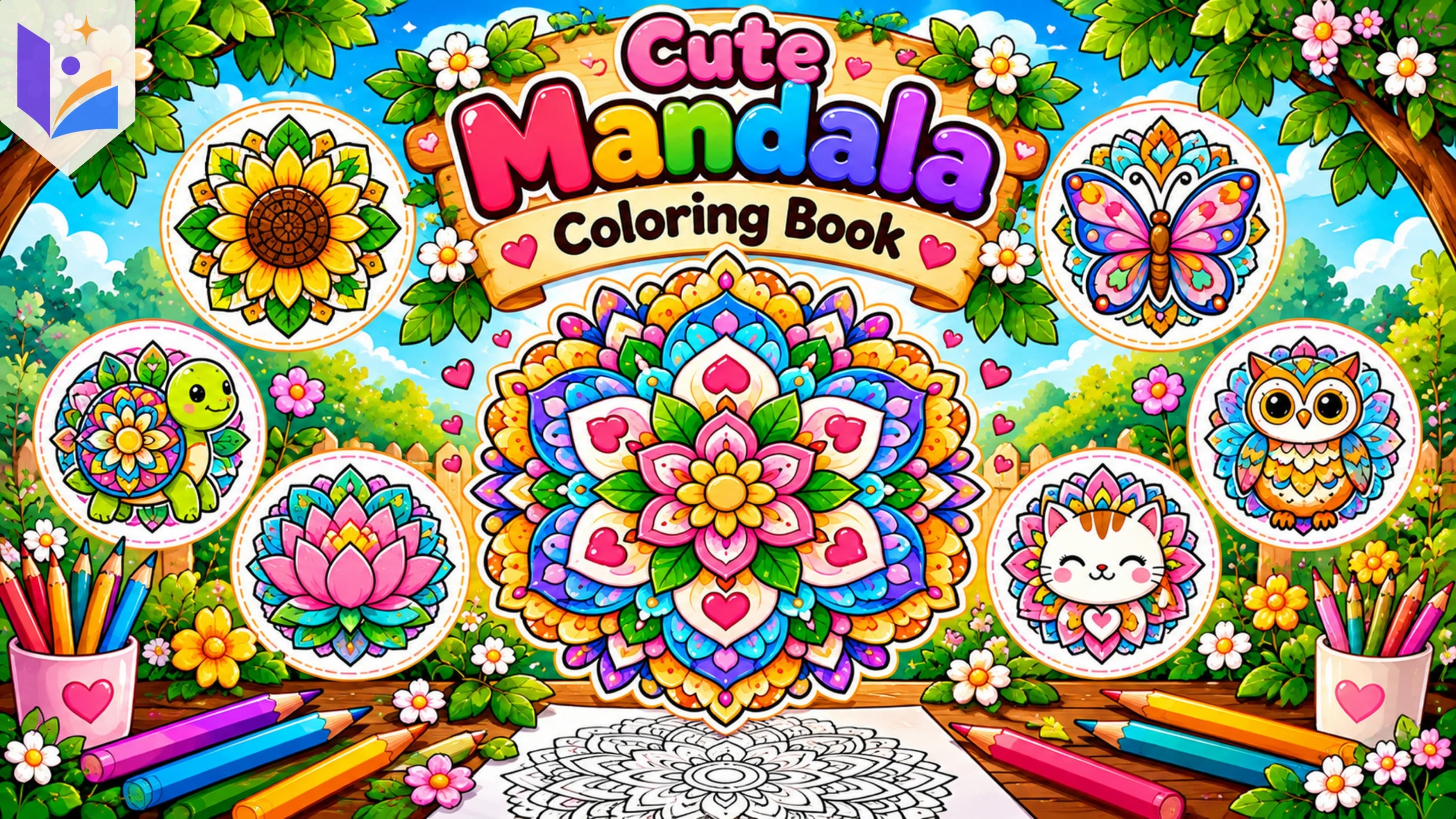Cute Mandala Coloring Book for Teens | Floral Patterns, Adorable Designs & Relaxing Art | Printable PDF