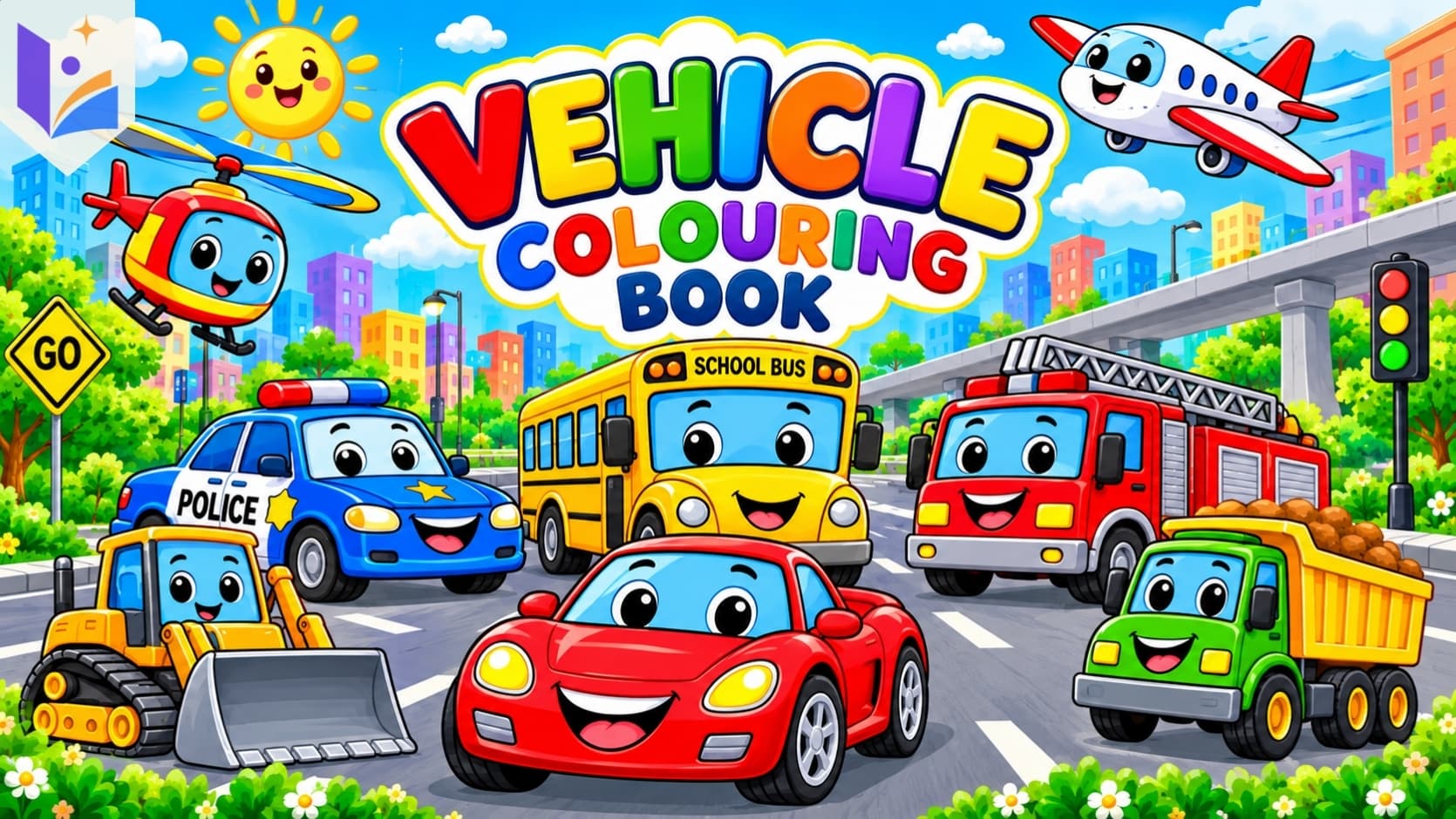 Vehicle Coloring Book for Kids | Cars, Trucks, Trains & Planes | Printable Transportation Activity Book | Digital PDF | Age 3+